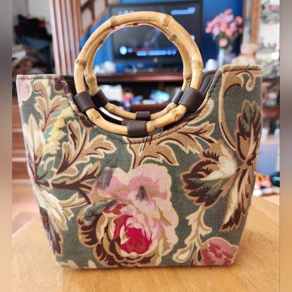 Longaberger Handbags - Smaller Sister by Longaberger Majolican garden tote. Cane handles